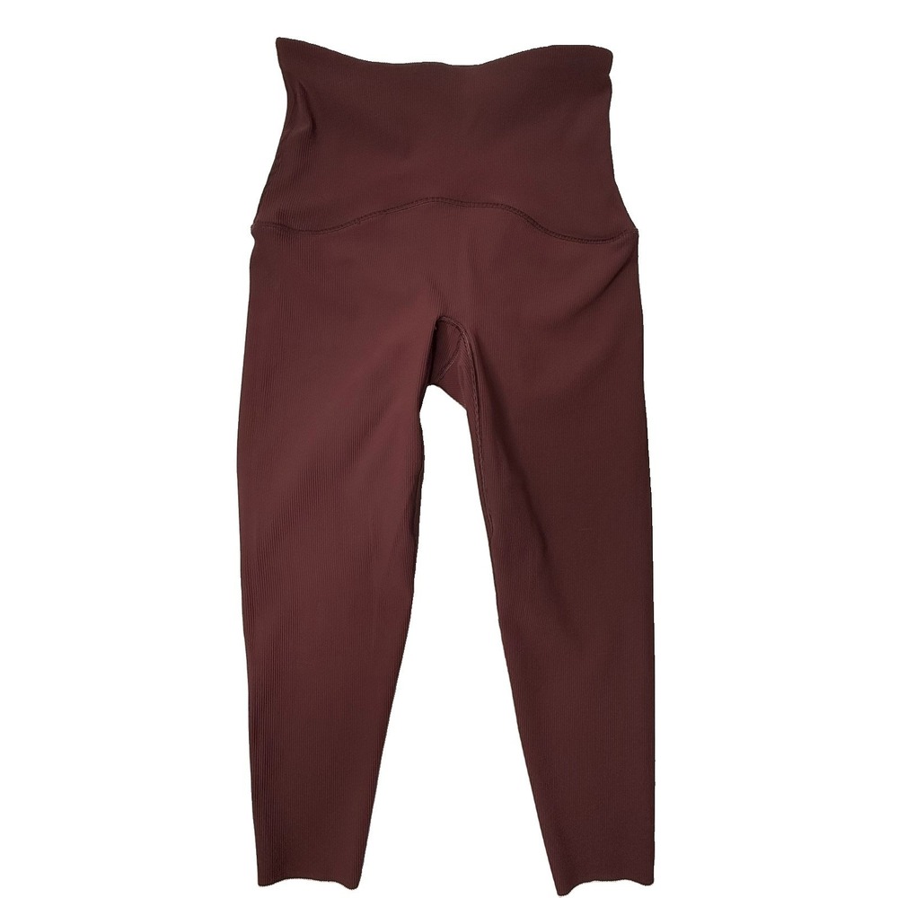 Spanx Booty Boost Leggings Women Large Wine Slimming Tummy Control Workout Walk